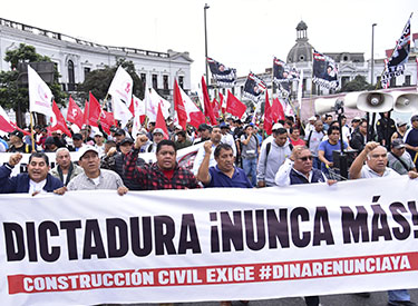 Construcción civil se movilizó exigiendo la renuncia de Boluarte