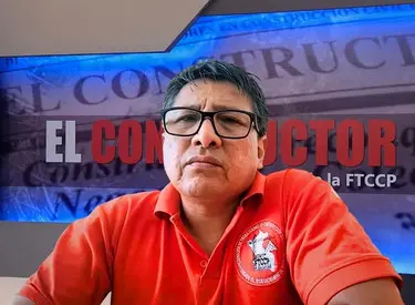 Dirigente Vladimir Pinto Ocsa en estudio de El Constructor